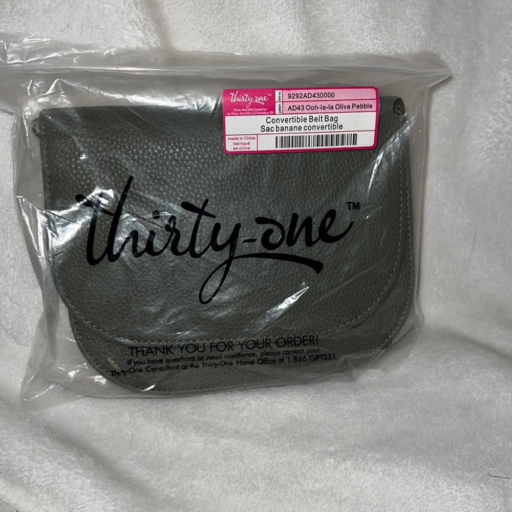 NWT thirty-one olive green convertible belt bag